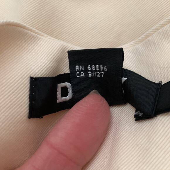 Vintage 90s/Y2K DKNY Classic Timeless Ivory Cotton Sheath Dress - Size 10 - Picture 7 of 7